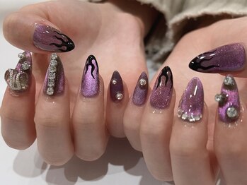 エイト アイラッシュアンドネイル 大宮店(eight)/ギラギラパープルネイル