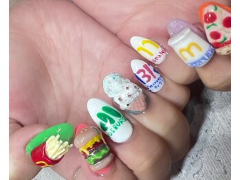 ネイルアンドアイラッシュスタジオ シュシュ(chouchou)/ジャンクフード大好きピザポテト