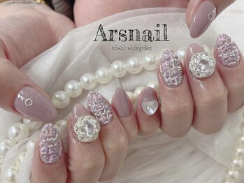 アルスネイル(Ars nail)/モコモコツイードネイル