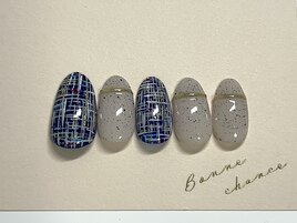 秋ツイードネイル