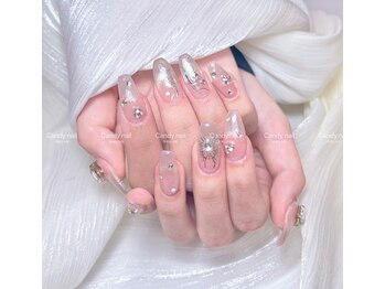 キャンディーネイル(candy nail)の写真/【スカルプ長さだし】ワンカラー¥10900/デザイン持ち込み¥14000★韓国パーツの種類も豊富で選び放題!!