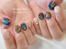 カラフル花火ネイル