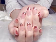 センシー ネイル スタジオ(Sensy Nail Studio)/ローズピンクのフレンチネイル