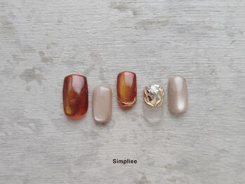 シンプリー 西荻窪店(Simpliee)/ブラウンカラーマグネットネイル