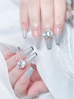 Mネイル/ラメグラデーション