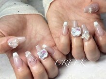 クリーク(CREEK)/ピンクマグネット白フレンチ