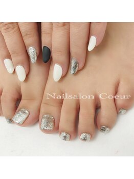 ネイルサロン クール(Nailsalon Coeur)/シルバー ブラック ホワイト