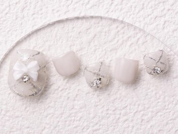 アイネイルズ 大宮店(Ｉ nails)/リボンホワイト
