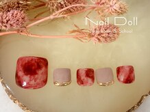 ネイルドール(Nail Doll)/フット　赤べっこう×ミラー