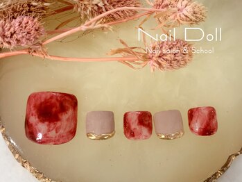 ネイルドール(Nail Doll)/フット 赤べっこう×ミラー