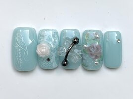 ブルーピアスリボン¥10000