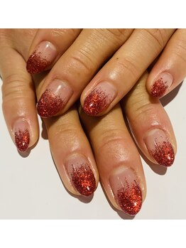 カラン 焼津店(CALIN)/シンプル赤ラメ