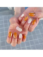 ミントリーフ バイ リート(Mint leaf by Reat)/オレンジミラーネイル