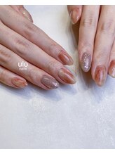 ウロネイルズ(ulo nails)/桃とフラッシュホロフレンチ