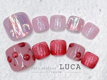 ネイルアトリエルカ(nail atelier LUCA)/W-618 春色大人上品フットネイル