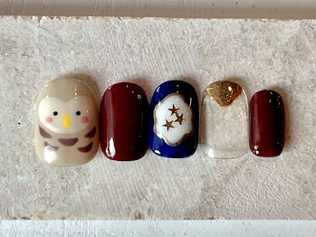 カラ ネイル 中津店(calla nail)/フクロウさんのおかお。