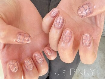 ネイルスペース ジェイズ ピンキー(NAIL SPACE J's PINKY)/涼しげチェック