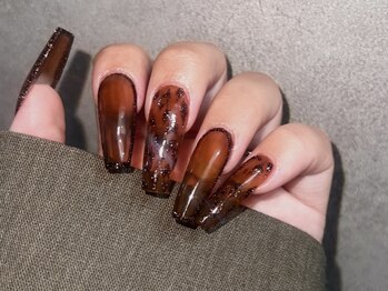 レフトネイルズ(LEFTNAILS)/フラッシュネイル　ヒョウ柄