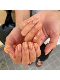 オレンジベージュネイル