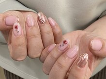 アイミーモア 国立店(aimer more)/ミラー×アートフラワーネイル