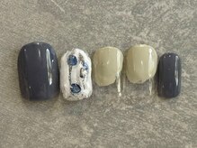 カラネイル 南森町店(calla nail)/くすみカラー　シェルネイル