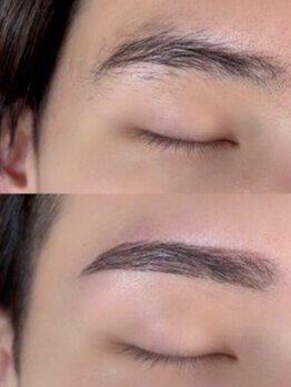 エルア 緑井店(elua)の写真/営業マン必見!メンズ眉毛は清潔感の鍵◎アイブロウWAX脱毛&ハリウッドブロウリフトで第一印象を劇的アップ!