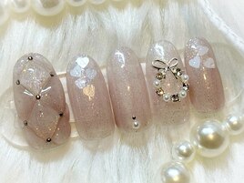 キルティング×ハートネイル