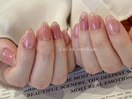 シンプルラメチークネイル