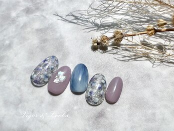 ヴィガー アンド ルックス 白金 目黒(Vigor&Looks)/紫陽花　梅雨ネイル