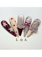 LOA.NAIL 本八幡店/【長さ出し】ガーリーリボン×星