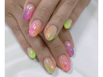 カラフルグラデーションネイル