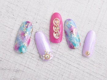 ラルネイル 大宮(Lull. nail)/＊flowerタイダイ＊チェーン＊