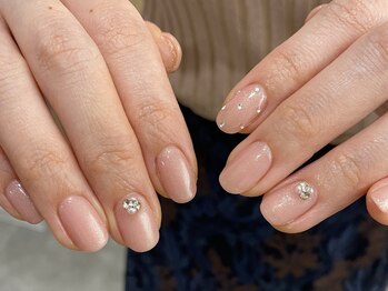 アイミーモア 国立店(aimer more)/シンプル×ビジューネイル