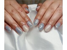 ハズグラスネイル(Haze Grass nail)/ミラーフレンチ