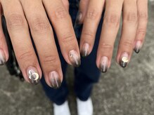 サクノネイル(SAKUNONAIL)/ブラックグラデーションネイル