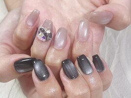 アシンメトリーマグネットネイル