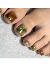 秋色フットネイル