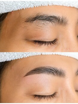 Eyesalon tsuki【まつげパーマ/マツエク/眉毛/HBL】の写真/【久留米/メンズ歓迎】HBL+眉毛WAX脱毛で眉デザイン＆毛流れ改善！第一印象◎清潔感ある眉毛へ☆間引き付