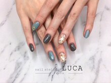 ネイルアトリエルカ(nail atelier LUCA)/W-196 グリーンシェルネイル