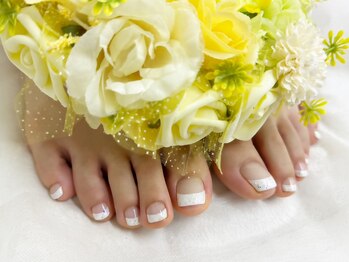 プルミエ ネイル(Premier Nail)/フット★キラキラ白フレンチ