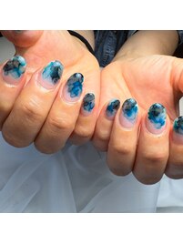 インクネイル　海　水色