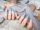 長さだしネイル + パーツ