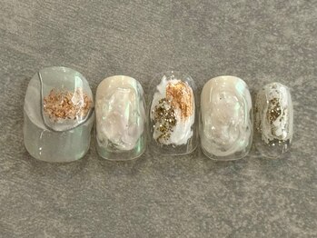 カラネイル 南森町店(calla nail)/漆喰 ブラウン ニュアンス