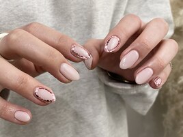 ワンカラー×囲みホロネイル