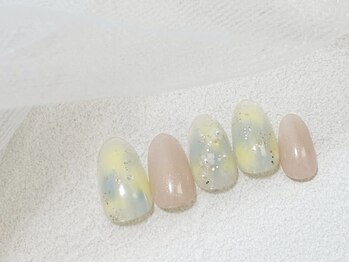 春ネイル/ミモザ風ニュアンス