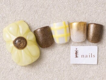 アイネイルズ 三宮店(I nails)/ひまわりイエローチェック