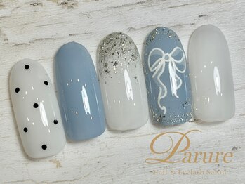 定額B　リボン　ドット　白