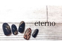 エテル(eterno)/大人レオパード柄ネイル