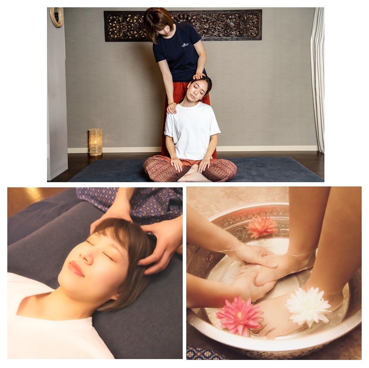 【目・頭・首肩のお疲れに☆】タイ古式60分+ドライヘッドスパ30分 計95分