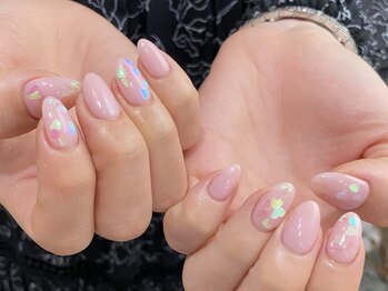 アイミーモア 国立店(aimer more)/ワンカラー×ハートホロネイル